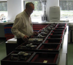 Jan Stehouwer met de wagenplanimeters